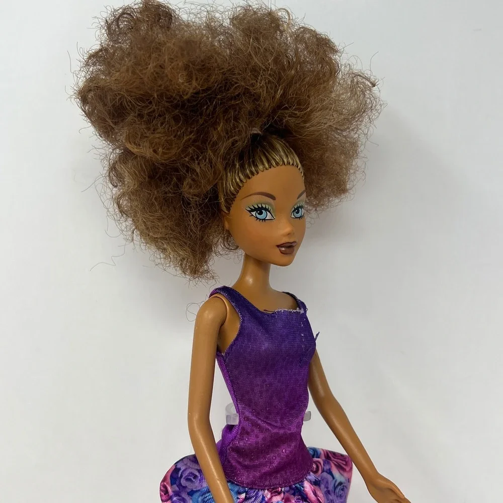 Barbie My Scene Madison‎ Doll 12 Inch Purple Floral Dress White Heels 1999